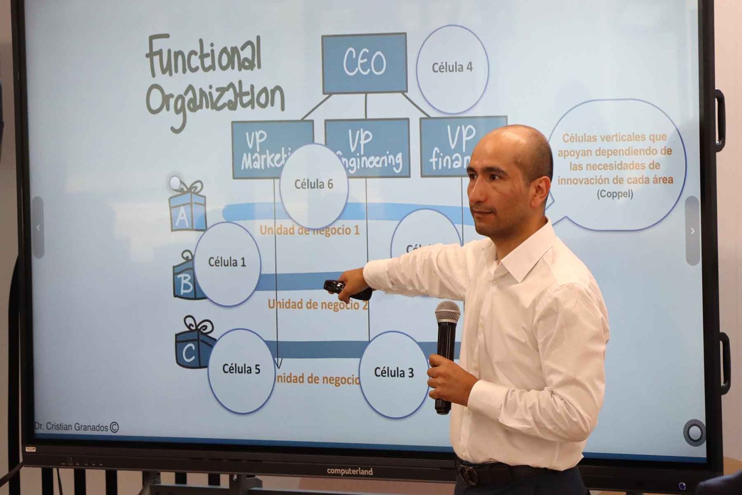 el doctor cristian granados impartio una charla sobre la innovacion