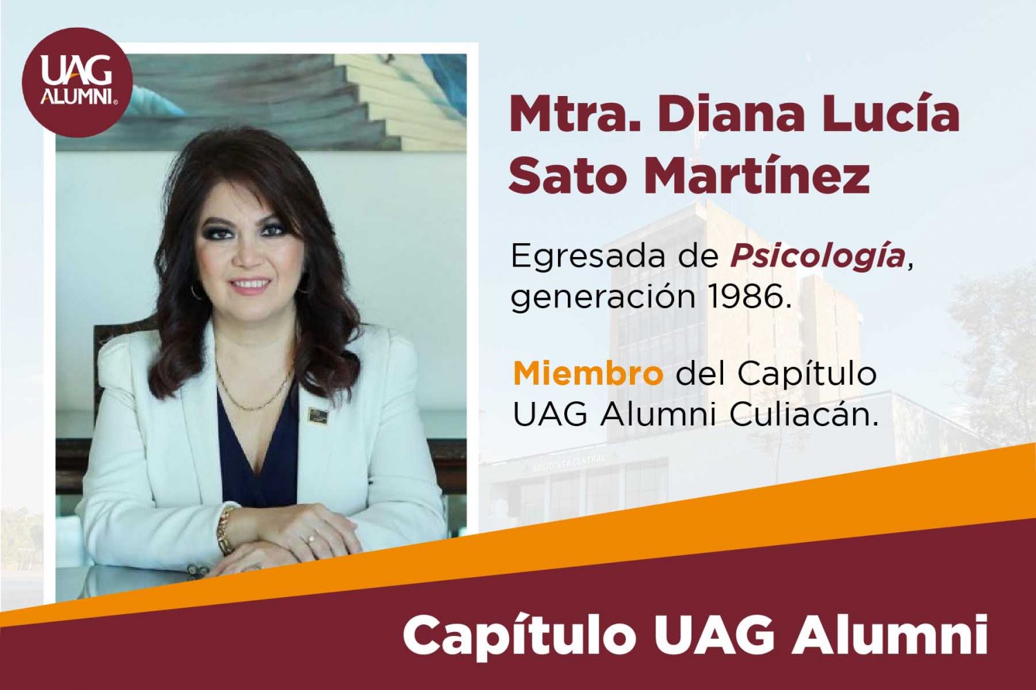 diana lucia sato, egresada uag con una vida de exito en la psicologia